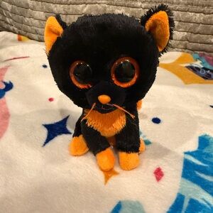 Beanie Boo Plush Black and Orange Cat Toy